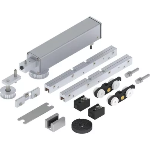 SOLIDO ECO tolóajtó meghajtószett 1-sz.üvegajtóhoz ESG/VSG 8-1076mm 80kg ezüst