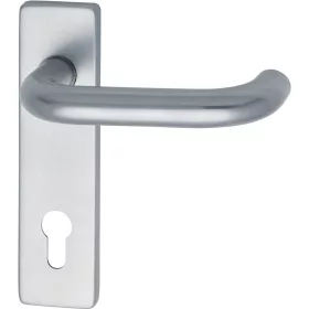   Grundmann rövidpajzsos kilincsgarnitúra GEOS 1754/D52K FH PZ 88 mm 38-43 ezüst eloxált