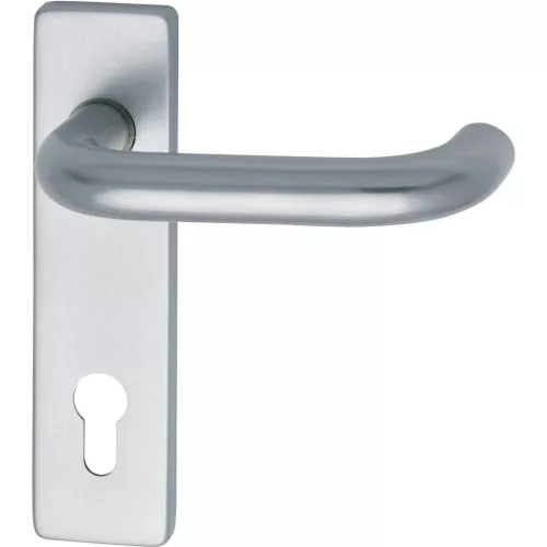 Grundmann rövidpajzsos kilincsgarnitúra GEOS 1754/D52K FH PZ 72 mm 65-75 ezüst eloxált