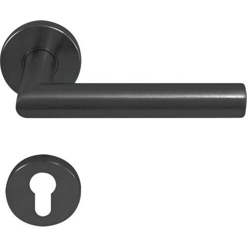 Solido rozettás kilincsgarnitúra NORWEGEN DIN PZ 38 - 45 nemesacél fekete