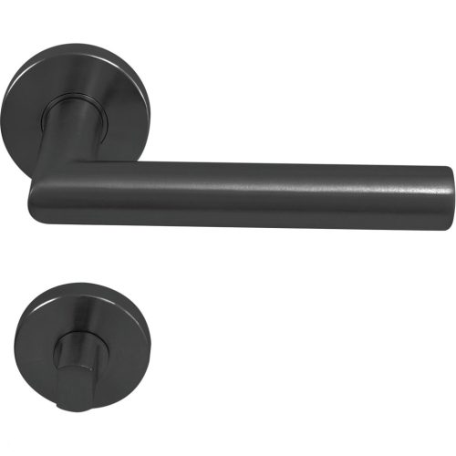 Solido rozettás kilincsgarnitúra NORWEGEN DIN WC 38 - 45 nemesacél fekete