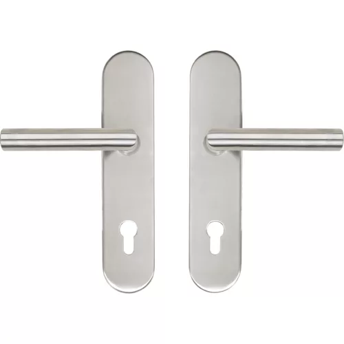 Marchesi hosszúpajzsos Biztonsági kilincsgarnitúra GEHRUNG pajzs PZ 88 cilinder védő nélkül nemesacé