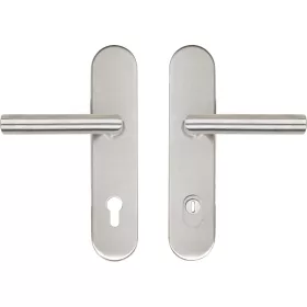   Marchesi hosszúpajzsos Biztonsági kilincsgarnitúra Gehrung PZ 92 cilinder védővel matt nemesacél