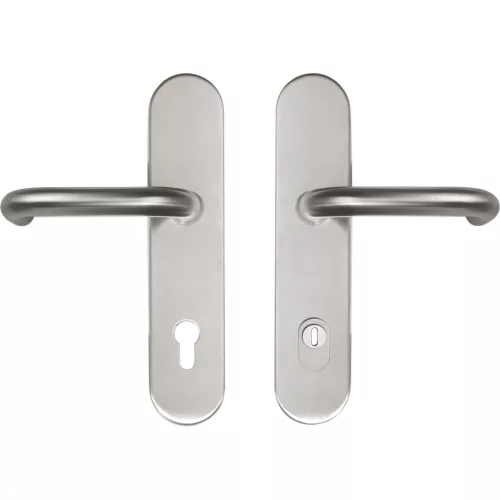 Marchesi hosszúpajzsos Biztonsági kilincsgarnitúra Harmonie PZ 88 cilinder védővel matt nemesacél