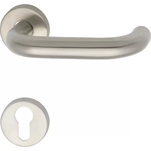 Grundmann Objekt-kilincsgarnitúra 1754/D70M rozettás PZ ajtóv. 38-43 nemesacél