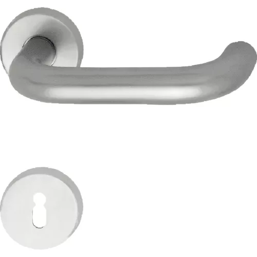 Grundmann Objekt-kilincsgarnitúra GEOS 1754 rozettás BB ajtóv.választható ezüst eloxált