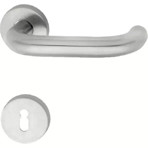 Grundmann Objekt-kilincsgarnitúra GEOS 1754/D6K rozettás BB ajtóv.választhatónemesacél