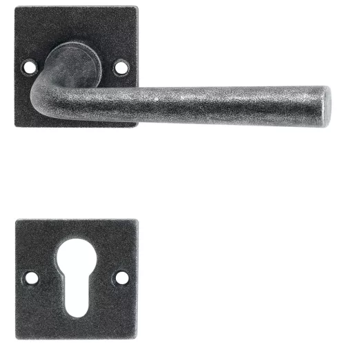 Halcö kilincsgarnitúra SÖLL - rozettás PZ ajtóv.-50 fekete passzivált