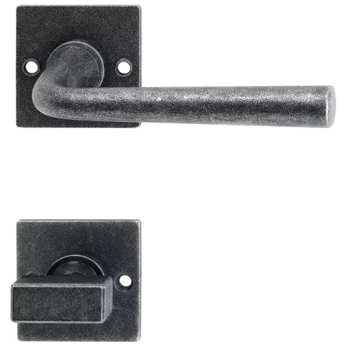 Halcö kilincsgarnitúra SÖLL - rozettás WC ajtóv.-50 fekete passzivált