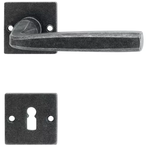 Halcö kilincsgarnitúra HALL - rozettás BB ajtóv.-50 fekete passzivált