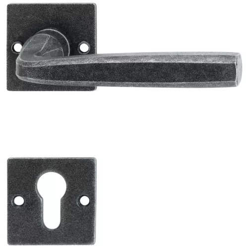 Halcö kilincsgarnitúra HALL - rozettás PZ ajtóv.-50 fekete passzivált