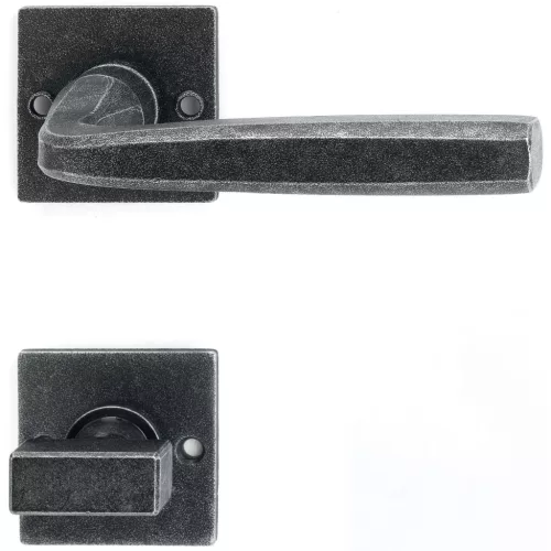 Halcö kilincsgarnitúra HALL - rozettás WC ajtóv.-50 fekete passzivált