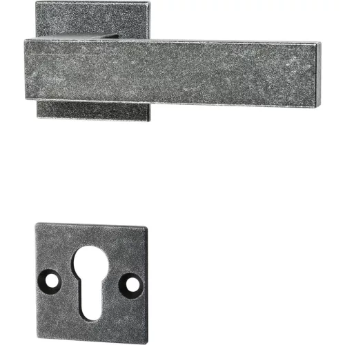 Halcö rozettás kilincsgarnitúra LECH PZ horganyzott fekete passzivált