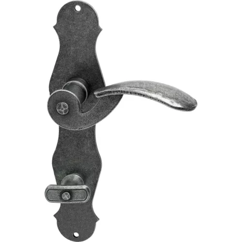 Halcö hosszúpajzsos kilincsgarnitúra STUBAI WC fekete világos passzivált