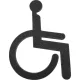 Kerekesszék szimbólum WC ajtókhoz horganyzott fekete