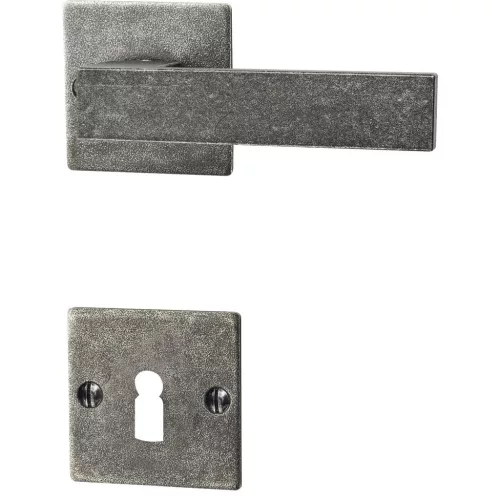 Halcö LECH rozettás kilincsgarnitúra BB TS-50 8/8.5/8 horganyzott fekete