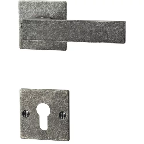 Halcö LECH rozettás kilincsgarnitúra PZ TS-50 8/8.5/8 horganyzott fekete