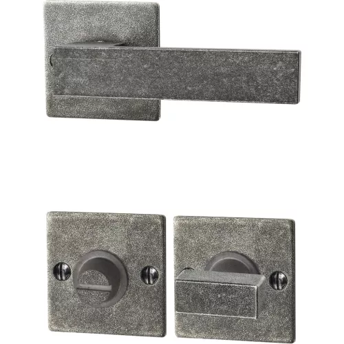 Halcö LECH rozettás kilincsgarnitúra WC TS-50 8/8.5/8 horganyzott fekete