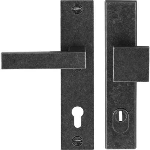 Halcö biztonsági kilincsgarnitúra STUMM PZ 92balhorganyzott fekete passzivált