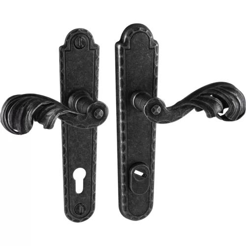 Halcö Biztonsági kilincsgarnitúra TUX PZ 92 horganyzott fekete passzivált