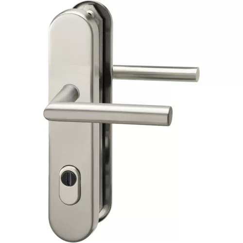 Grundmann biztonsági kilincsgarnitúra 2552 L-alakú RC2 nemesacél matt