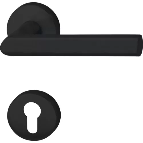 Marchesi rozettás kilincsgarnitúra GEHRUNG PZ 1907 kerek rozsdamentes acél fekete