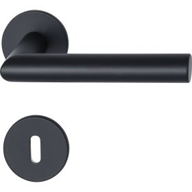   Marchesi rozettás kilincsgarnitúra GEHRUNG lapos rozettán BBmatt fekete nemesacél