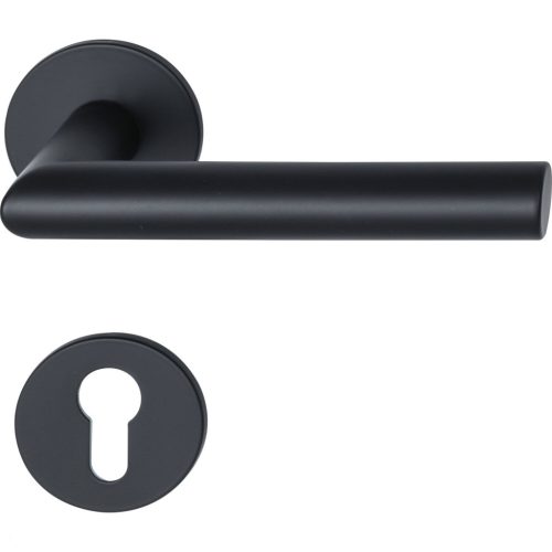 Marchesi rozettás kilincsgarnitúra GEHRUNG lapos rozettán PZ rozsdamentes fekete matt