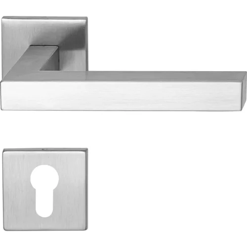 Marchesi rozettás kilincsgarnitúra SQUARE lapos rozettán PZ rozsdamentes matt