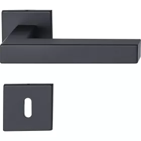   Marchesi rozettás kilincsgarnitúra SQUARE lapos rozettán BBmatt fekete nemesacél