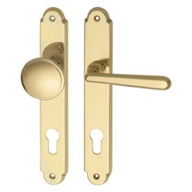   Marchesi hosszúpajzsos váltógarnitúra Alt-Wien PZ 88 mm jobbos polírozott sárgaréz