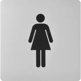   WC szimbólum hölgy öntapadó 100 x 100 mm műanyag aluszínű