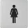 WC szimbólum hölgy öntapadó 100 x 100 mm műanyag aluszínű