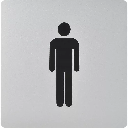 WC szimbólum férfi öntapadó 100 x 100 mm műanyag aluszínű