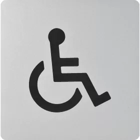   WC szimbólum kerekesszék öntapadó 100 x 100 mm műanyag aluszínű