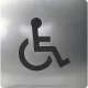 WC szimbólum kerekesszék öntapadó 100 x 100 mm műanyag nemesacél hatású
