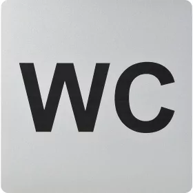 WC szimbólum öntapadó 100 x 100 mm műanyag aluszínű