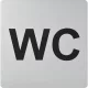 WC szimbólum öntapadó 100 x 100 mm műanyag aluszínű