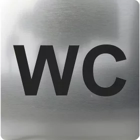   WC szimbólum öntapadó 100 x 100 mm műanyag nemesacél hatású