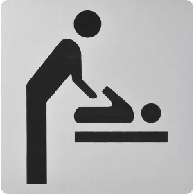   WC szimbólum pelenkázó öntapadó 100 x 100 mm műanyag aluszínű