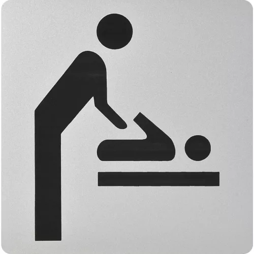 WC szimbólum pelenkázó öntapadó 100 x 100 mm műanyag aluszínű