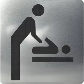   WC szimbólum pelenkázó öntapadó 100 x 100 mm műanyag nemesacél hatású