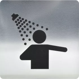   WC szimbólum tusoló öntapadó 100 x 100 mm műanyag nemesacél hatású