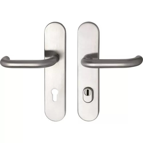 Grundmann biztonsági kilincsgarnitúra 1752 U-alakú KZS RC2 nemesacél matt