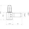 Secotec Befúrópánt-alsó Rész  16 mm Acéltokhoz Állítható Nikkelezett 2db