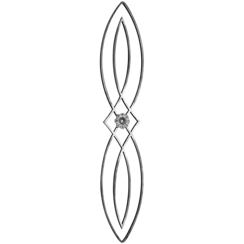 ARTEFERRO díszítőelem 14 x 8 /190 mm hossz 1000 mm kovácsoltvas