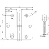 Csavaros pánt B 1834 jobbos 803 x 82 x 25 mm rozsdamentes