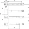 Ajtópánt 3D 2-részes csap 80 55 teherbírás 120kg ? 20mm ezüst horg.