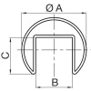 IAM DESIGN kerek horny. cső 424 x 15 mm-es csőhöz csisz.nemesacél VA2