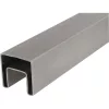 IAM DESIGN szögletes hornyolt cső 40 x 40 x 15 mm szálcsiszolt nemesacél V4A